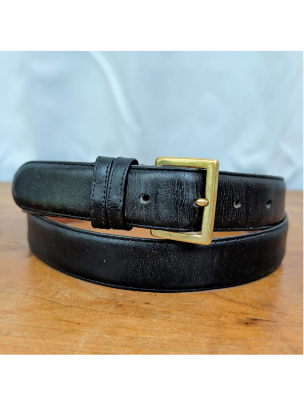 Vintage Coach USA Made 7600 Black Glove Tanned Leather Belt Size 42"